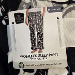 Nightmare Before Christmas Sleep Pants with Pockets 3X 22W/24W NWT